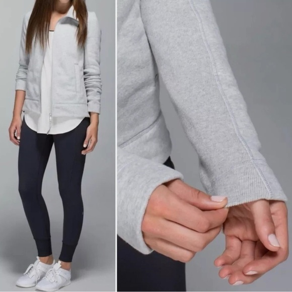 Lululemon Athletica En Route Jacket, Women’s Size 6 Grey Zip Vent, Zip Pockets - Picture 4 of 16